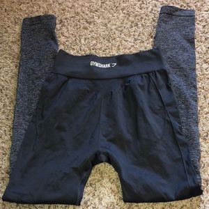 GYMSHARK two toned leggings in dark and light grey